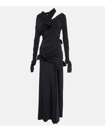 Balenciaga Vestido de fiesta con detalle de nudo y abertura - Negro