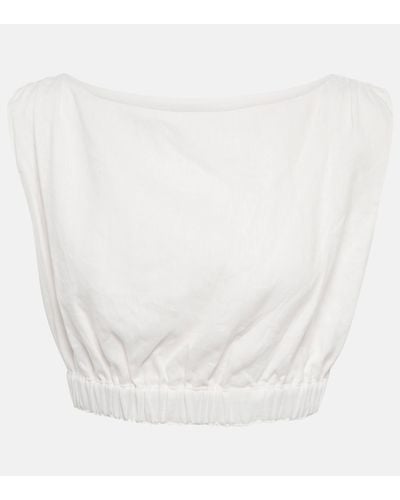 Sir. The Label Linen Crop Top - White