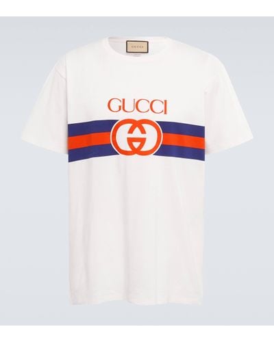 Gucci T-shirt En Coton À Imprimé GG - Blanc