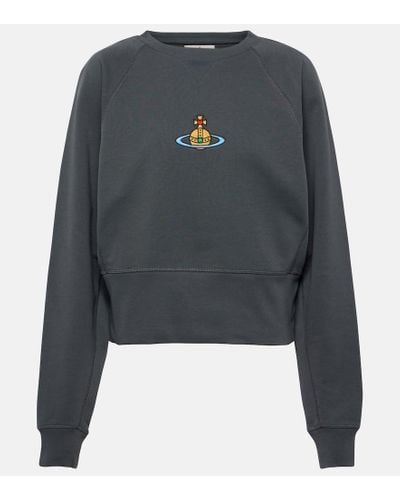 Vivienne Westwood Athletic Cropped Cotton Jersey Sweatshirt - Gray