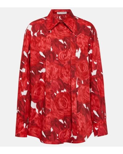 Valentino Printed Cotton Shirt - Red