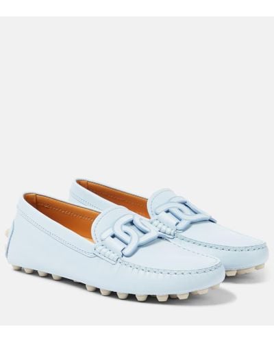 Tod's Gommino Macro Leather Moccassins - White