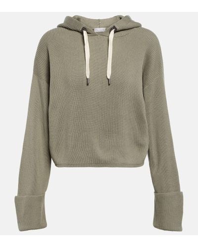 Brunello Cucinelli Hoodie aus Baumwolle - Grün