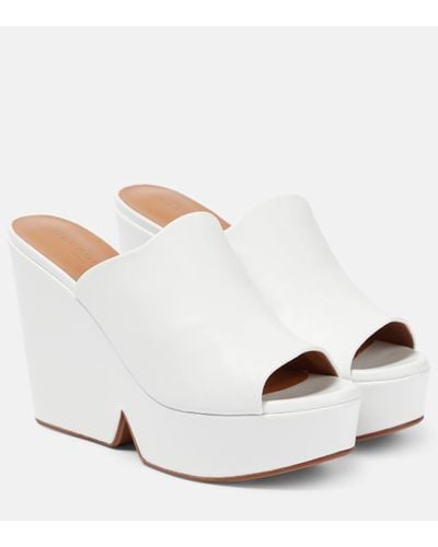 Robert Clergerie Mules compensees Dolcy en cuir - Blanc