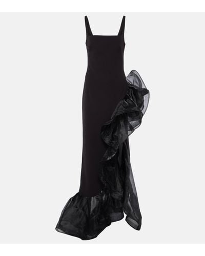 Safiyaa Square-neck Derry Gown - Black
