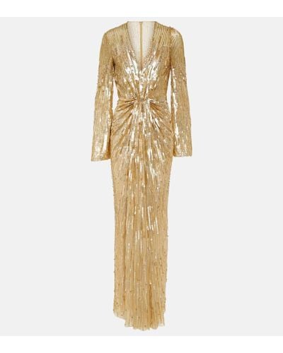 Jenny Packham Embellished Margot Gown - Metallic