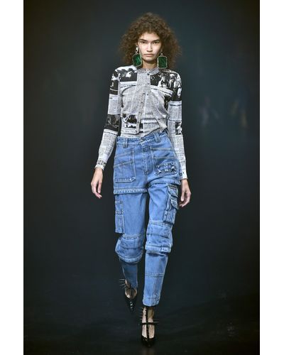 Balenciaga Denim Multi-zip High-waisted Jeans in Blue | Lyst