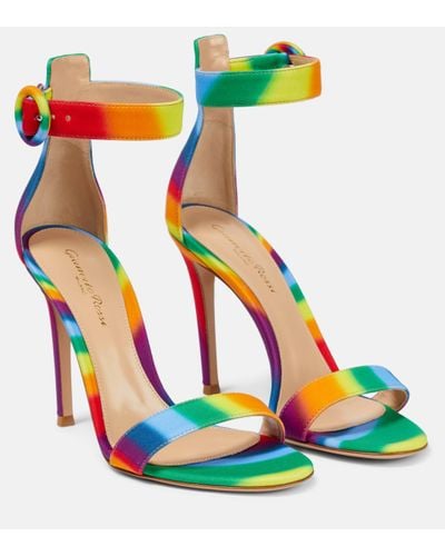 Gianvito Rossi Portofino 105 Rainbow Sandals - Green