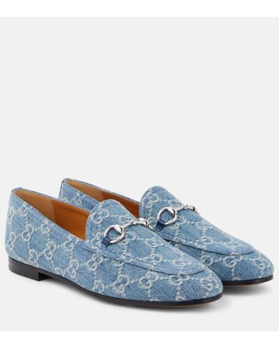 Gucci Jordaan GG Denim Loafers - Blue