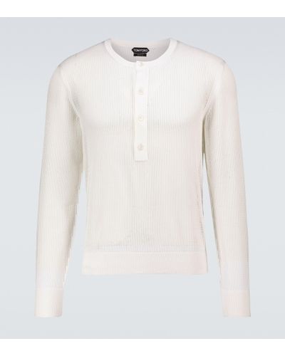 Tom Ford Cotton And Silk-blend Jumper - White
