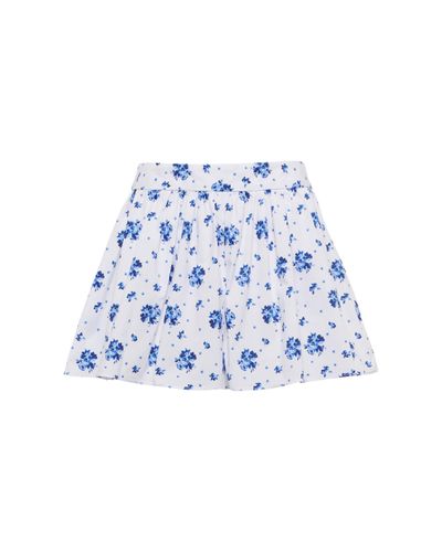 Caroline Constas Teagen Floral Cotton-blend Shorts - Blue