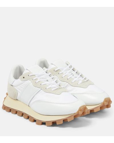 Tod's Plateau-Sneakers mit Veloursleder - Weiß