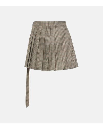 Ami Paris Minifalda de lana virgen de pata de gallo - Neutro