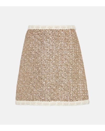 Giambattista Valli High-rise Lurex® Tweed Miniskirt - Natural
