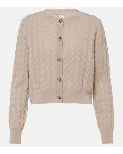 Jardin Des Orangers Cable-knit Wool And Cashmere Cardigan - Natural