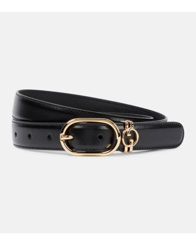 Gucci Circular Logo-buckle Leather Belt - Black