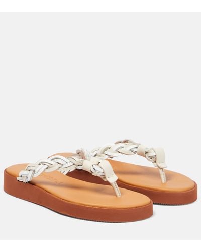 See By Chloé Pompoms Leather Sandals - Brown