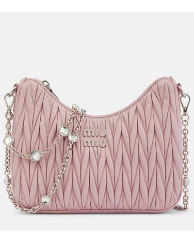 Miu Miu Schultertasche aus Matelasse-Leder - Pink