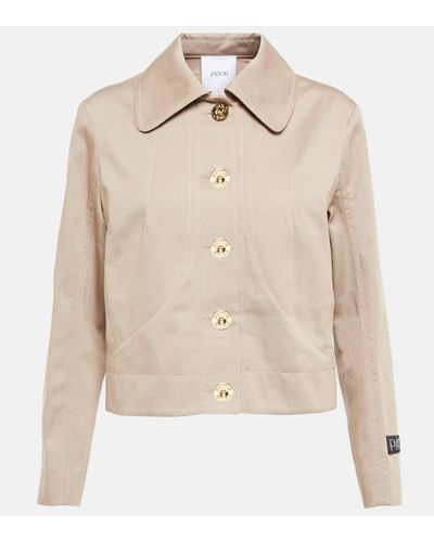 Patou Cropped Cotton Jacket - Natural