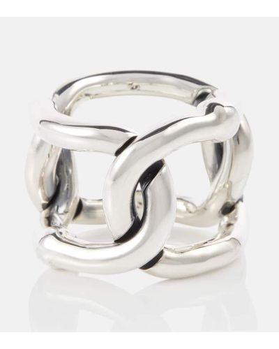 Bottega Veneta Anillo de cadena en plata de ley - Blanco