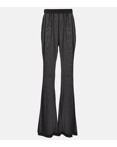 Dolce & Gabbana Silk-blend Chiffon Flared Pants - Black