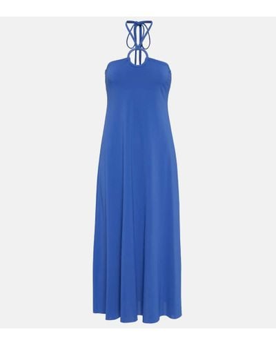 Eres Tha Halterneck Jersey Maxi Dress - Blue