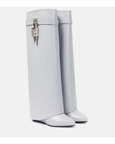 Givenchy Stiefel Shark Lock aus Leder - Grau
