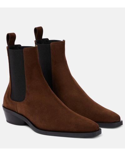 Proenza Schouler Bronco Suede Chelsea Boots - Brown