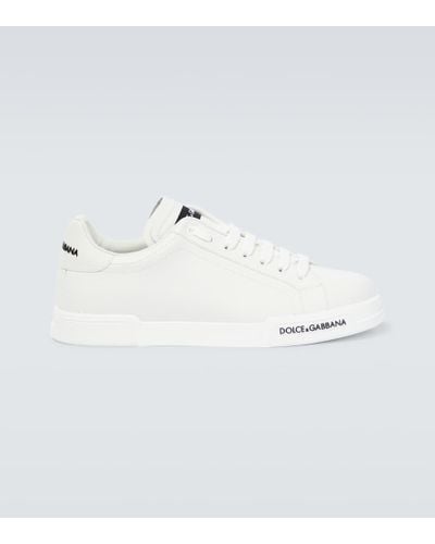 Dolce & Gabbana Sneaker Portofino in vitello nappato - Bianco