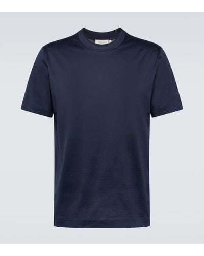 Canali T-Shirt aus Baumwoll-Jersey - Blau