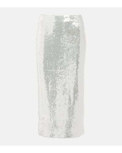 ROTATE BIRGER CHRISTENSEN Falda tubo con lentejuelas - Blanco