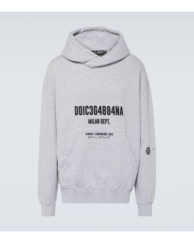 Dolce & Gabbana Logo Print Cotton Sweatshirt - Grey