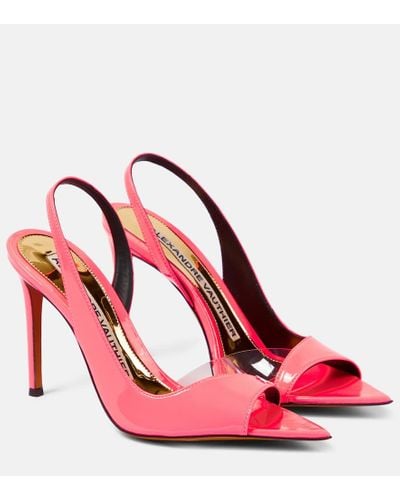 Alexandre Vauthier Slingback-Sandalen aus Lackleder - Pink