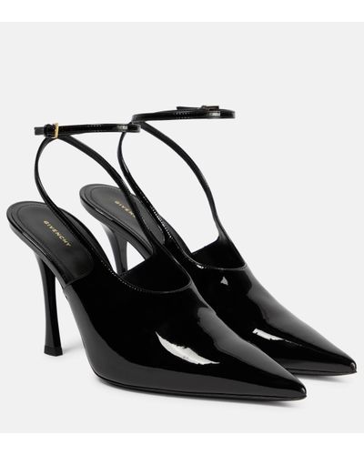 Givenchy Show Patent Leather Slingback Court Shoes - Black