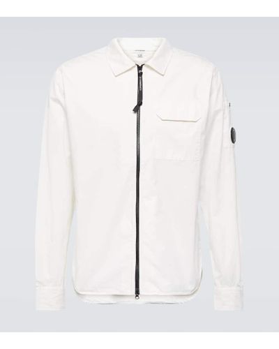 C.P. Company Giacca camicia in gabardine di cotone - Bianco