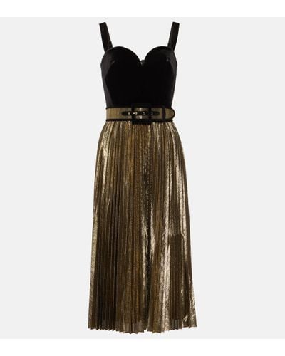 Rebecca Vallance Josie Velvet Bustier Midi Dress - Black