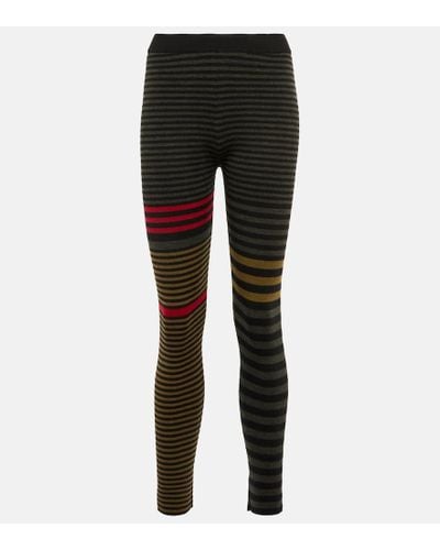 Isabel Marant Jamy Striped Virgin Wool leggings - Black