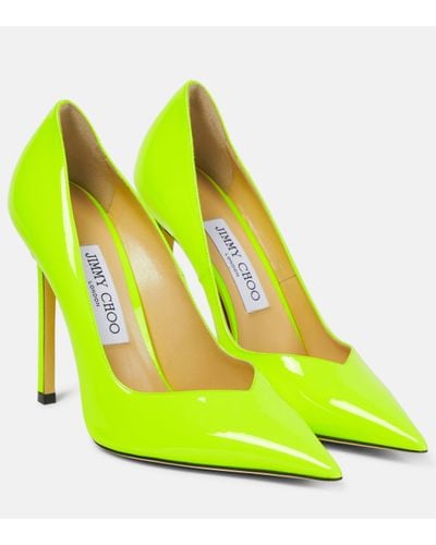 Jimmy Choo Casse 100 Patent Leather Court Shoes - Yellow