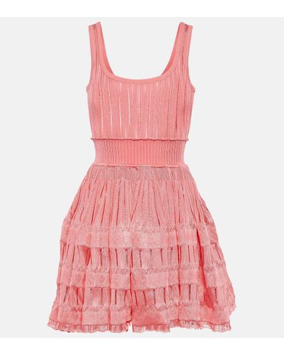 Alaïa Knitted Mini Dress - Pink
