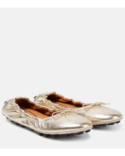 Tod's Leather Ballet Flats - Brown