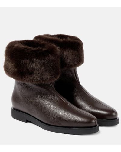 Totême The Off-duty Faux Fur-lined Leather Boots - Black