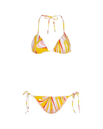 Emilio Pucci Printed Triangle Bikini - Yellow