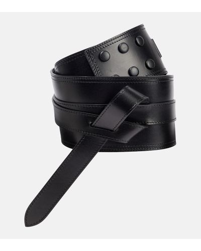 Isabel Marant Cinturon Moshy de piel anudada - Negro