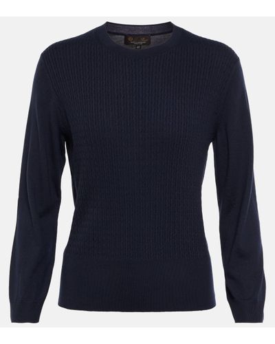 Loro Piana Pull Castle Crag en cachemire - Bleu