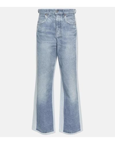 Victoria Beckham Jeans rectos Trompe-l'oeil - Azul