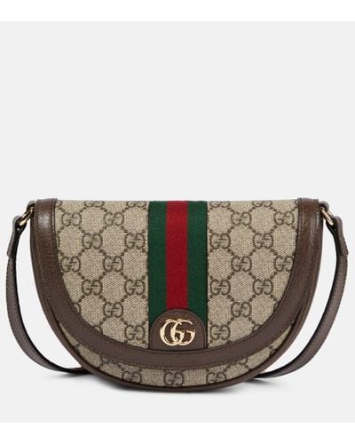 Gucci Ophidia gg Mini Monogrammed Saddle Bag - Brown