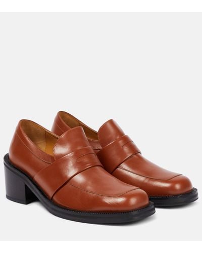 Dries Van Noten Leather Loafer Court Shoes - Brown