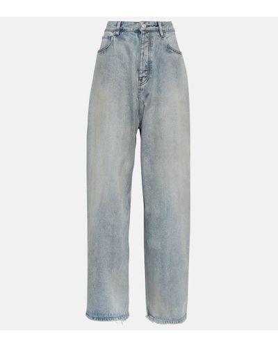 Balenciaga Jeans a gamba larga e vita media - Blu