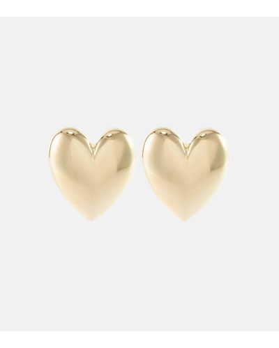 Jennifer Fisher Puffy Heart Small 14kt Gold-plated Earrings - White