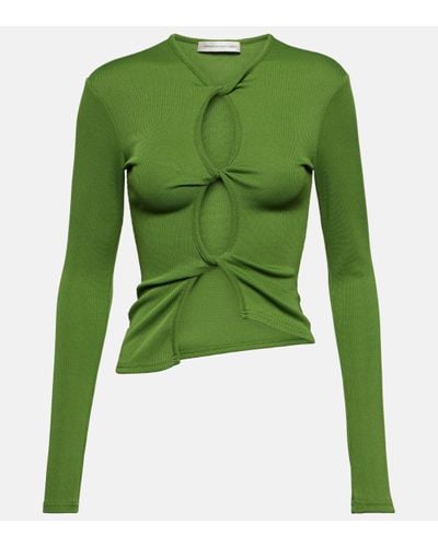 Christopher Esber Open Twist Ribbed-knit Top - Green